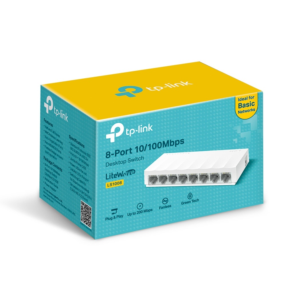 TP-Link LS1008 LiteWave 8-Port Fast Ethernet Desktop Switch, LS1008