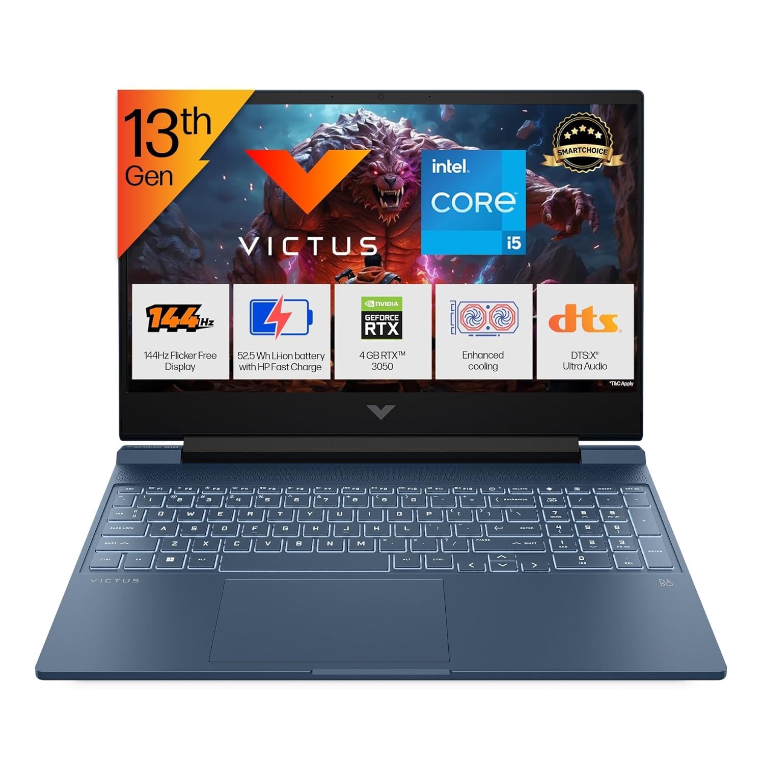 HP Victus 15-fa2191TX Intel Core i5-13420H 15.6" 144Hz Gaming Laptop (16GB RAM/512GB SSD/NVIDIA RTX 3050 4GB), 15-fa2191TX
