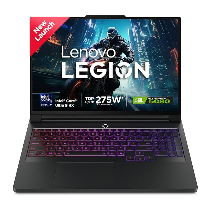 Lenovo Legion Pro 7 Intel Core Ultra 9 275HX 16" (32GB RAM/1TB SSD/NVIDIA RTX 5080 16GB), 83F500D9IN